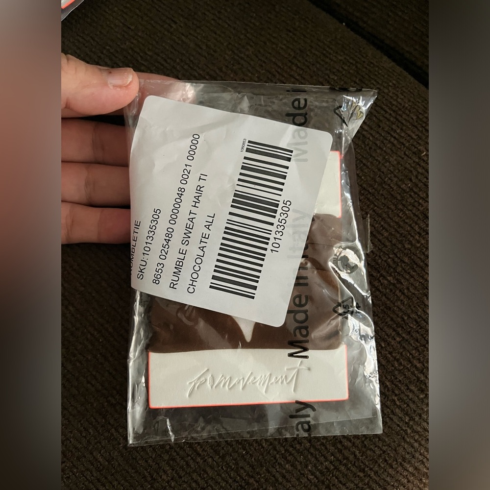 NWT FREE PEOPLE MOVEMENT Buti Logo Rumble Hair Tie | Chocolate MSRP $12 - Picture 4 of 6